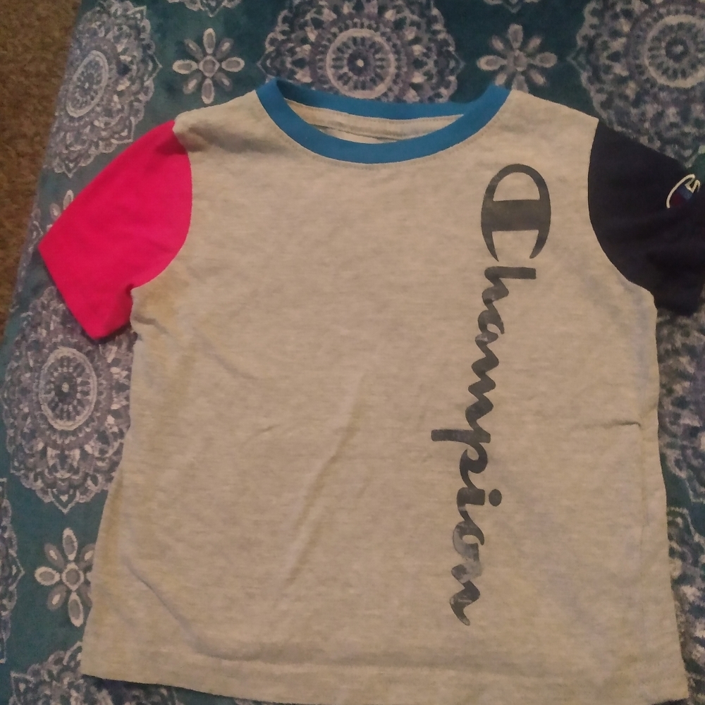 Toddler Champion tshirts. Grey, white, blue bundle. 3t.